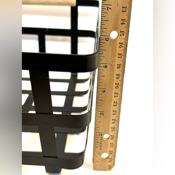 Contemporary Black Metal Basket Modern Farmhouse - Picture 7 of 10